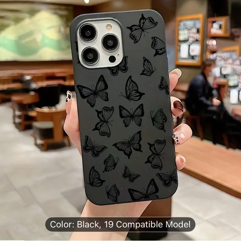 Black Matte Butterfly Phone Case Compatible For Iphone 13 / pro